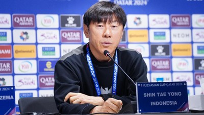 Konferensi pers Shin Tae-Yong menjelang pertandingan melawan Guinea pada tanggal 9 Mei 2024